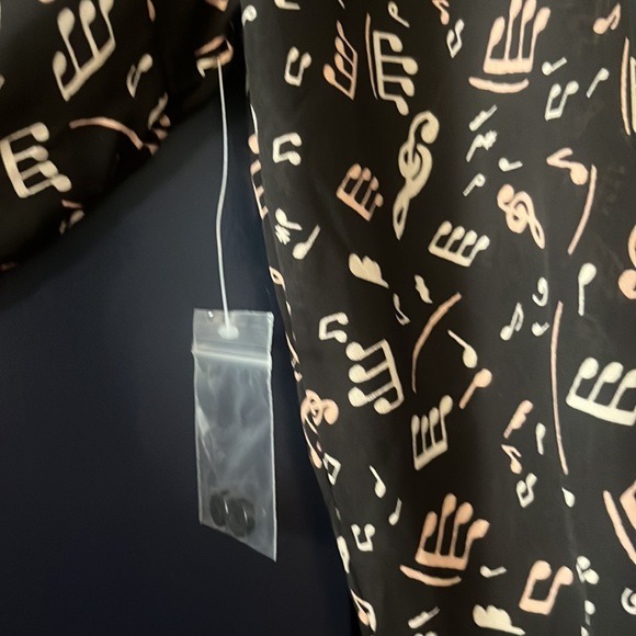 ModCloth Music Note Print Blouse with Removable Neck Tie NWOT XL - Picture 6 of 7